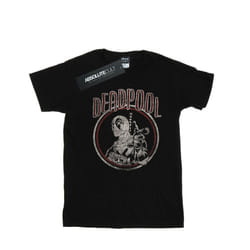 Marvel Mens Deadpool Vintage Circle T-Shirt - S, Black