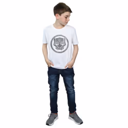 Marvel Boys Black Panther Distressed Icon T-Shirt - 9-11 Years, White