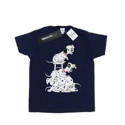 Disney Mens 101 Dalmatians Chair T-Shirt - L, Navy Blue