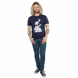 Disney Mens 101 Dalmatians Chair T-Shirt - L, Navy Blue