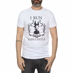 Disney Mens Maleficent I Run This Castle T-Shirt - L, White