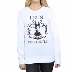 Disney Womens/Ladies Maleficent I Run This Castle Sweatshirt - M, White
