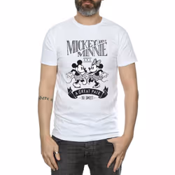 Disney Mens Mickey And Minnie Mouse Great Pair T-Shirt - L, White