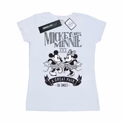 Disney Womens/Ladies Mickey And Minnie Mouse Great Pair Cotton T-Shirt - L, White