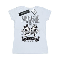 Disney Womens/Ladies Mickey And Minnie Mouse Great Pair Cotton T-Shirt - XXL, White