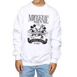 Disney Boys Mickey And Minnie Mouse Great Pair Sweatshirt - 5-6 Years, White