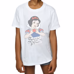 Disney Princess Girls Snow White Apple Cotton T-Shirt - 7-8 Years, White