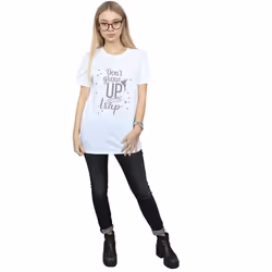 Disney Womens/Ladies Tinker Bell Don't Grow Up Cotton Boyfriend T-Shirt - XL, White