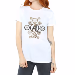 Marvel Womens/Ladies Avengers Infinity War Icons Cotton Boyfriend T-Shirt - L, White