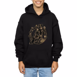 Marvel Boys Avengers Infinity War Marvel Logo Hoodie - 12-13 Years, Black