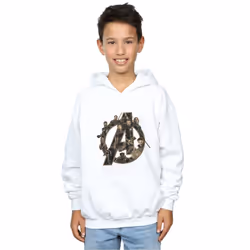 Marvel Boys Avengers Infinity War Marvel Logo Hoodie - 7-8 Years, White