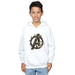 Marvel Boys Avengers Infinity War Marvel Logo Hoodie - 7-8 Years, White