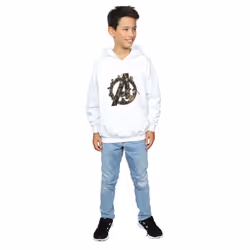 Marvel Boys Avengers Infinity War Marvel Logo Hoodie - 7-8 Years, White