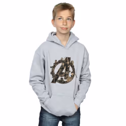 Marvel Boys Avengers Infinity War Marvel Logo Hoodie - 12-13 Years, Sports Grey