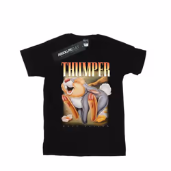 Disney Mens Bambi Thumper Montage T-Shirt - L, Black