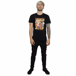 Disney Mens Bambi Thumper Montage T-Shirt - XL, Black