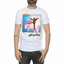 Marvel Mens Deadpool Hey You T-Shirt - XL, White