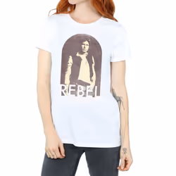 Star Wars Womens/Ladies Han Solo Rebel Cotton Boyfriend T-Shirt - S, White