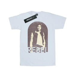 Star Wars Womens/Ladies Han Solo Rebel Cotton Boyfriend T-Shirt - L, White