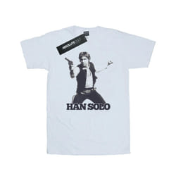 Star Wars Mens Han Solo Retro Photo T-Shirt - XL, White