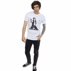 Star Wars Mens Han Solo Retro Photo T-Shirt - XXL, White