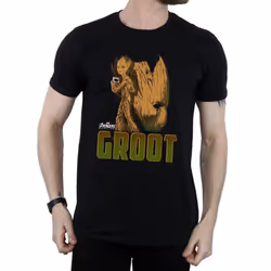 Marvel Mens Avengers Infinity War Groot Character T-Shirt - XXL, Black