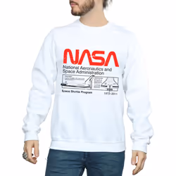 NASA Mens Space Shuttle Sweatshirt - XXL, White