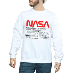 NASA Mens Space Shuttle Sweatshirt - XXL, White