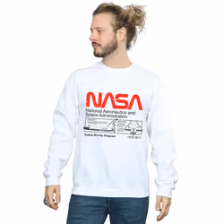 NASA Mens Space Shuttle Sweatshirt - XXL, White