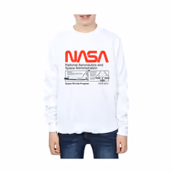 NASA Boys Space Shuttle Sweatshirt - 9-11 Years, White
