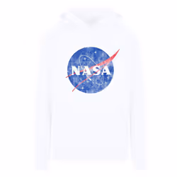 NASA Boys Classic Insignia Logo Distressed Hoodie - 7-8 Years, White