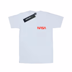 NASA Mens Modern Logo Chest T-Shirt - L, White
