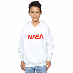 NASA Boys Modern Logo Hoodie - 5-6 Years, White