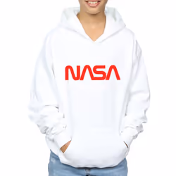 NASA Boys Modern Logo Hoodie - 5-6 Years, White