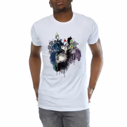 Disney Mens Villains Sketch T-Shirt - L, White