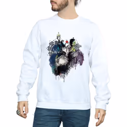 Disney Mens Villains Sketch Sweatshirt - XL, White
