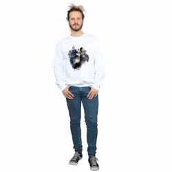 Disney Mens Villains Sketch Sweatshirt - XL, White