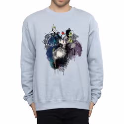Disney Mens Villains Sketch Sweatshirt - M, Sports Grey