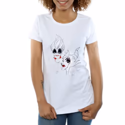 Disney Womens/Ladies Wicked Villains Cotton T-Shirt - XL, White