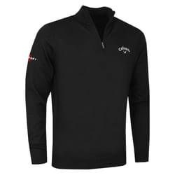 Callaway Golf Mens 1/4 Zip Blended Merino Mix Odyssey Thermal Sweater - XL, Black Ink