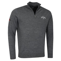 Callaway Golf Mens 1/4 Zip Blended Merino Mix Odyssey Thermal Sweater - M, Steel Heather