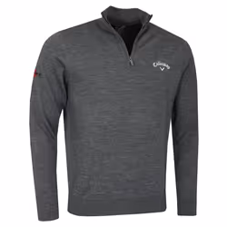 Callaway Golf Mens 1/4 Zip Blended Merino Mix Odyssey Thermal Sweater - XL, Steel Heather