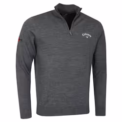 Callaway Golf Mens 1/4 Zip Blended Merino Mix Odyssey Thermal Sweater - XXL, Steel Heather