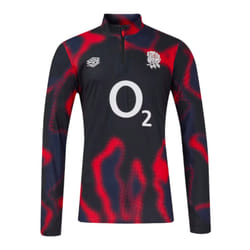 2024-2025 England Rugby Warm Up Midlayer (Black) - XL