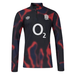 2024-2025 England Rugby Warm Up Mid Layer O2 (Black) - Kids - MB