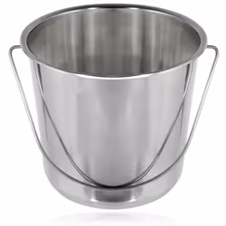 12 Litre Stainless Steel Pail Bucket with Handle for Catering (Silver)