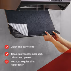 Universal Cooker Hood Grease & Odour Filter Kit for Kitchen Extractor Fan Vent (4 Grease + 2 Odour Filters)