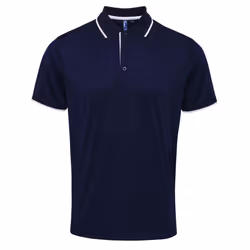 Premier Mens Contrast Coolchecker Polo Shirt - 4XL, Navy/White