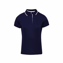 Premier Womens/Ladies Contrast Coolchecker Polo Shirt - M, Navy/White