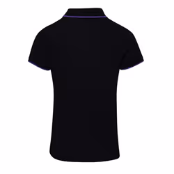 Premier Womens/Ladies Contrast Coolchecker Polo Shirt - M, Black/Purple